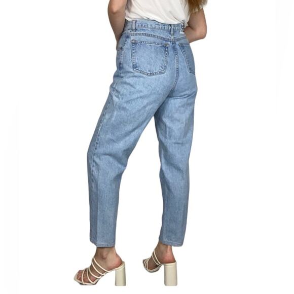 Vintage 90s Enuf International Classic Light Wash High Waisted Tapered Mom Jeans - Picture 4 of 14